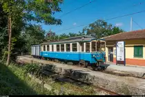 Fotofahrt auf der Ferrovia Genova - Casella am 30. Juni 2018.<br>
Am Morgen fuhr der Triebwagen A2 (ex FEVF) mit dem Güterwagen F102 von Genova nach Vicomorasso. Hier bei einem Telefonhalt in Torrazza. Die Strecke wird mit blocco telefonico (Zugmeldebetrieb) gesichert.