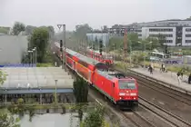 Mit dem RE 5 nach Wesel passiert 146 269 den Bahnhof Langenfeld (Rheinland).
Aufnahmedatum: 11. Juli 2018