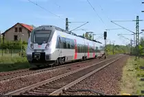 1442 160 (Bombardier Talent 2) der S-Bahn Mitteldeutschland (MDSB II | DB Regio Südost) als verspätete S 37254 (S2) von Leipzig-Stötteritz nach Delitzsch unt Bf erreicht den Bahnhof Rackwitz(Leipzig) auf der Bahnstrecke Trebnitz–Leipzig (KBS 251). [5.5.2018 | 16:36 Uhr]