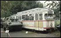 Verkehrsmuseum Bad Oeynhausen am 24.08.1994:  Im einstigen Museum stand im Freigelände dieser Düwag Gelenktriebwagen der Kieler Verkehrs AG.