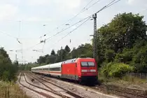 Überraschung in Dortmund-Aplerbeck am 20.07.2018.Überraschung in Dortmund-Aplerbeck am 20.07.2018. Als Umleiter kam ICE 1040 Berlin Ostbf. - Düsseldorf, bestehend aus der ehem. MET-Garnitur und 101 124 über die Hellwegbahn.