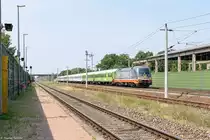 242.531  LaMotta  (182 531-4) Hector Rail AB mit dem Flixtrain (FLX 1818) von Stuttgart Hbf nach Berlin-Lichtenberg in Großwudicke. 21.07.2018