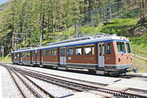 Gornertgrat Bahn 3041 bei der Ausfahrt aus der Station Findelbach am 27. Juni 2018.
