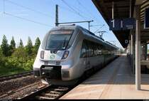 1442 703 (Bombardier Talent 2) der S-Bahn Mitteldeutschland (DB Regio Südost) als S 37651 (S6) nach Borna(Leipzig) steht in ihrem Starthaltepunkt Leipzig Messe auf der Bahnstrecke Trebnitz–Leipzig (KBS 251). [5.5.2018 | 17:17 Uhr]