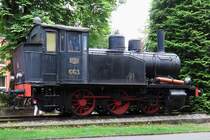 Die Hanomag Ch2T Dampflok #663 der Baureihe VR1 der Finnischen Staatsbahn steht als Denkmal vor dem ehemaligen Bahnhof in Brüggen, 5.6.2017