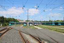 Zum Jubiläum 15 Betriebshof Ost konnte mit Anmeldung mit einen Pt Wagen in den Betriebshof Fahren und dort auf abgesperrten Gelände Fotos machen. Wie man sieht gab es ne kleine aber feine Parade