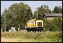 Lok Wiebe Nr. 2 kam am 19.7.2018 um 11.22 Uhr solo bei Westerhausen über die KBS 375 in Richtung Osnabrück.