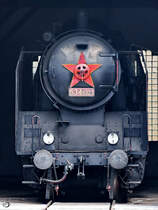 Die Dampflokomotive 534 0323 Anfang April 2018 im Eisenbahnmuseum Lužná u Rakovníka.