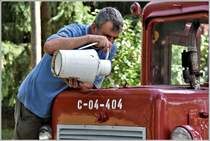 Felsötárkány Állami Erdei Vasút FAEV. Die C-50 04-404 braucht zum Betrieb noch etwas Kühlwasser. (12.06.2018)