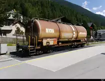 RhB - Zisternenwagen Zs 8126 abgestellt in Disentis am 27.07.2018