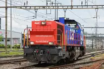Am 843 068-8 durchfährt den Bahnhof Pratteln. Die Aufnahme stammt vom 31.05.2018.