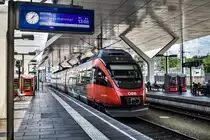 4023 003-9 fährt als S3 25766 (Golling-Abtenau - Freilassing), in Salzburg Hbf ein.
Aufgenommen am 26.7.2018.