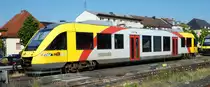 VT 210 der HESSENBAHN steht im Juli 2018 am Bahnhof Fulda