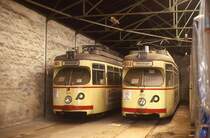 Krefeld 605, 603, Wagenhalle Hüls, 07.12.1986.
