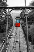 Zu Besuch in der Landeshauptstadt Graz. 
Natürlich darf ein Ausflug auf den Schlossberg nicht fehlen.
Stilecht ging es über 260 Stufen auf den Berg hinauf um auch von der Weitbekannten Schlossbergbahn einige Bilder machen zu können. 
Wagen 2 verlässt an diesem sonnig heißen 1.August 2018 die Bergstation in Richtung Murufer.
