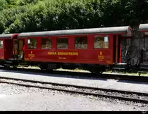 DFB - Personenwagen 2 Kl. B 2206 im Bahnhofsareal von Gletsch am 27.07.2018