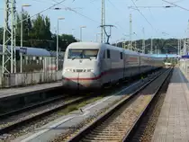 Die Rückfahrt von 402 040,am 28.Juli 2018,von Binz nach Köln dauert fast zwölf Stunden.Aufnahme bei der Ankunft in Bergen/Rügen.