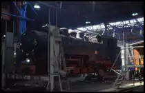 Schmalspur Dampflok 99777 in Aufarbeitung am 3.5.1995 im RAW Görlitz.