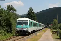 628 436-7/628 526-5 und 628 486-2/628 673-5 als RE 4388 (Crailsheim-Aschaffenburg Hbf) bei Kirschfurt 24.7.18