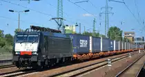 LTE Netherlands B.V mit der MRCE Dispo  ES 64 F4-210  [NVR-Number: 91 80 6189 210-8 D-DISPO] und KLV-Zug Richtung Rotterdam am 07.08.18 Bf. Flughafen Berlin-Schönefeld.