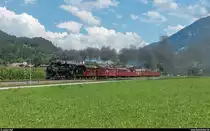 Die bosnische Dampflok 4 der Zillertalbahn am 26. Juli 2018 zwischen Aschau und Erlach im Zillertal.