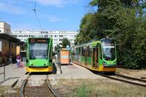 MPK Poznan Siemens Combino Wagen 514 und Moderus Betawagen 451 am 16.07.18 in Posen (Polen)