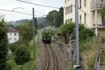 Chemins de fer du Jura CJ
Sonderzug bestehend aus dem BCe 2/4 70 + TT C7 bei Tramelan unterwegs am 19. August 2018.
Foto: Walter Ruetsch
