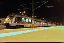 9442 814  Die Wartburg  (Bombardier Talent 2) von Abellio Rail Mitteldeutschland als RB 74637 (RB20) von Eisenach steht in ihrem Endbahnhof Halle(Saale)Hbf auf Gleis 10.
[19.5.2018 | 22:41 Uhr]