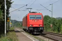 185 631-9 als LZ unterwegs auf der linken Rheinstrecke Richtung Süden. Aufnahme vom 17/08/2018 in Namedy.