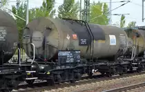 Kesselwagen der Fa. Grupa Azoty Kopalnie i Zakłady Chemiczne Siarki “Siarkopol’
S.A mit der Nr. 33 RIV 51 PL-KSG 787 7648-0 Zaces (UN-Nr.: 44/2475 = Schwefel, geschmolzen) am 20.08.18 Bf. Flughafen Berlin-Schönefeld.