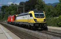 SWISS RAIL TRAFFIC AG
Rem 487 001 anlässlich der Bahnhofsdurchfahrt Solothurn West am 20. August 2018.
Foto: Walter Ruetsch
