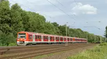 S3 Buxtehude - Pinneberg kurz vor Erreichen des Haltes Halstenbek. Aufgenommen am 10.7.2018 19:39