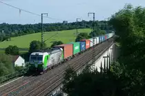 193 204  Mozart  mit dem Containerzug aus Wiesau nach Hamburg bei Unterkotzau, 08.06.2017