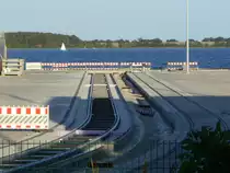 Das Streckenende vom neuen Hafenanschluß Stralsund Frankenhafen am 22.August 2018.