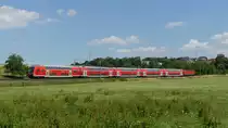 Ein RE20 Frankfurt - Limburg zwischen Oberbrechen und Niederbrechen. Aufgenommen am 6.7.2018 14:54