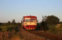 810 666-8 mit Os 17204 am 23.08.18 bei Vojtanov obec im Sonnenaufgang.
