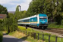 Ein Alex mit 223 063 aus dem Allgäu kommend in Lindau Aeschach. 17.8.18