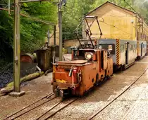 - Minieresbunn.lu - Der Zug der Grubenbahn  Minieresbunn  steht in Rodange-Doihl f�r die Fahrt durch den 1,4 km langen Besucherstollen bereit.  29.07.2018 (Hans)