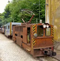 - Minieresbunn.lu - Der Zug der Grubenbahn  Minieresbunn  steht in Rodange-Doihl f�r die Fahrt durch den 1,4 km langen Bergwerkstollen bereit.  29.07.2018 (Hans)