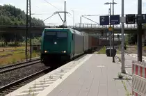 185 616-0 von Crossrail kommt mit einem MSC-Containerzug aus Antwerpen-Krommenhoek(B) nach Germersheim(D) und kommt aus Richtung Aachen-West,Aachen-Schanz,Aachen-Hbf,Aachen-Rothe-Erde,Eilendorf und fährt durch Stolberg-Hbf(Rheinland) in Richtung Eschweiler-Hbf,Langerwehe,Düren,Merzenich,Buir,Horrem,Kerpen-Köln-Ehrenfeld,Köln-West,Köln-Süd. Aufgenommen vom Bahnsteig 1 von Stolberg-Rheinland-Hbf. 
Bei Sommerwetter am Nachmittag vom 11.8.2018.