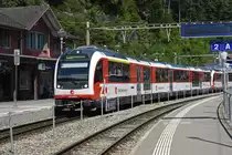 ABeh 160 002-8 wartet beim Bahnhof Brienz. Die Aufnahme stammt vom 29.07.2018.