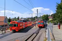  Mandarinli  in Gewitterstimmung: Schöner Photoausflug mit einem Gleichgesinnten, der sich ebenfalls an der Zugskreuzung (Züge 51 und 59) erfreut. Boll-Utzigen, 22.August 2018 