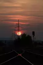 Ob die Weiche richtig steht seht ihr wenn die Sonn aufgeht. 
Der Morgen des 30.August 2018 in Deutschlandsberg. 
