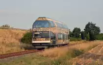 Die Fürstin Luise der Dessau-Wörlitzer-Eisenbahn war am Morgen des 25.08.18 unterwegs nach Wörlitz. Hier passiert der Triebwagen Dessau-Mildensee.