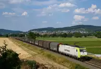 185-CL 005 CTD mit Shimmns Wagen südwärts.(Hirschberg-Heddesheim 14.7.2018).