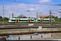 650 261 und 650 244 (Stadler Regio-Shuttle RS1) der Erfurter Bahn GmbH als EBx80852 (EBx12) von Neustadt(Orla) bzw. EBx81018 (EBx13) von Hof Hbf erreichen ihren Endbahnhof Leipzig Hbf auf Gleis 6.
[26.6.2018 | 13:06 Uhr]