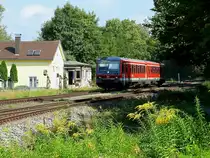 628 501 als RB22715 kurz vor Lindau-Hbf; 180908