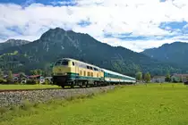 Railsystems RP 218 447-1 mit dem ALEX nach Immenstadt/München am 27.08.18 bei Oberstdorf