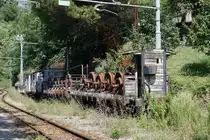 FERROVIA GENOVA CASELLA FGC
NORMALBETRIEB
Verschiedene ausrangierte Güterwagen in Vicomorasso am 5. September 2018.
Foto: Walter Ruetsch