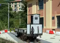 FERROVIA GENOVA CASELLA FGC
NORMALBETRIEB
Offener Güterwagen 301 in Vicomorasso am 5. September 2018.
Foto: Walter Ruetsch